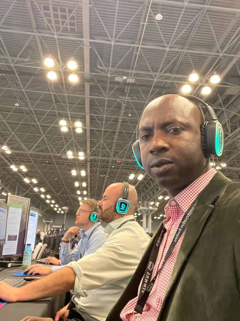 AWS Summit hands-on labs session with headphones